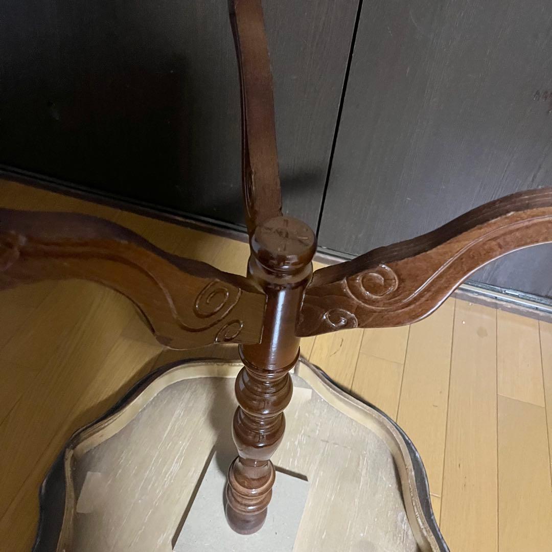 コーヒーテーブル 象嵌入り 艶あり輸入家具 アンティーク家具 イタリア ロココ調