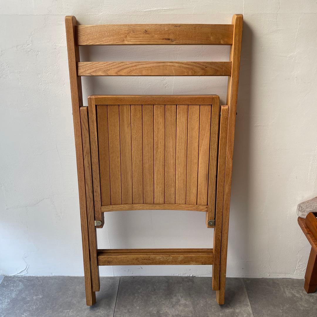 木製　フォールディングチェア　折りたたみチェア　ヴィンテージ風　ナチュラル