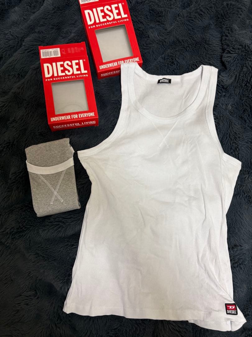 新品 DIESEL XL ホワイト & グレー 2 枚　タンクトップ