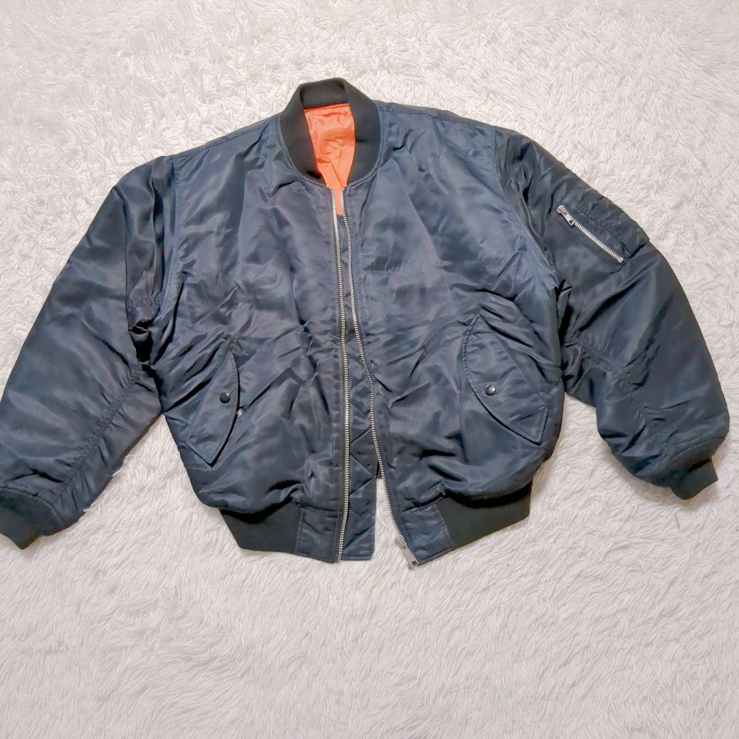 s.sOLD UNIQLOMA-1ジャケット L ブラック オレンジ裏地