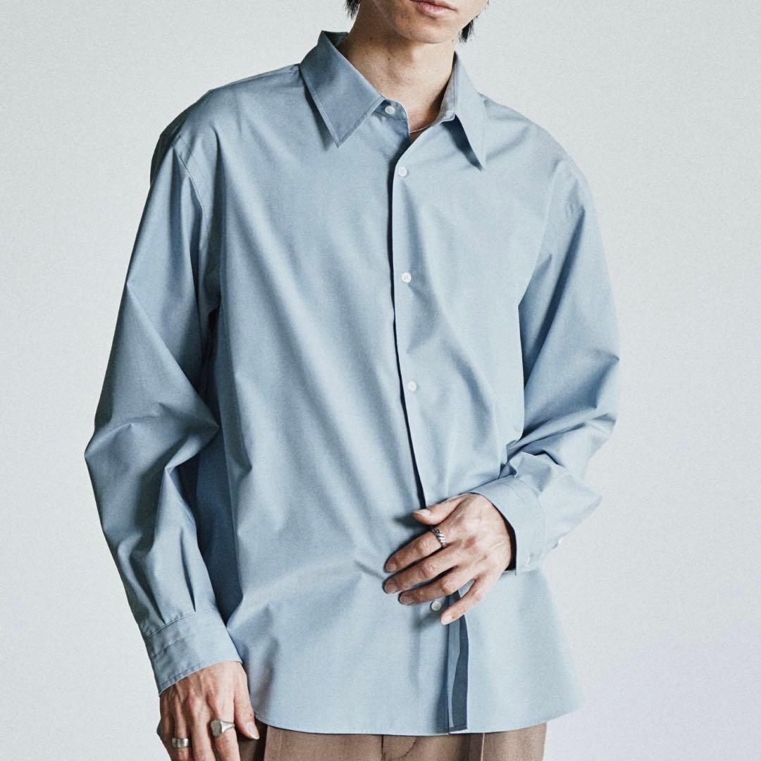 【新品・未使用】 MICRO SPAN BASIC SHIRT サックスブルーL