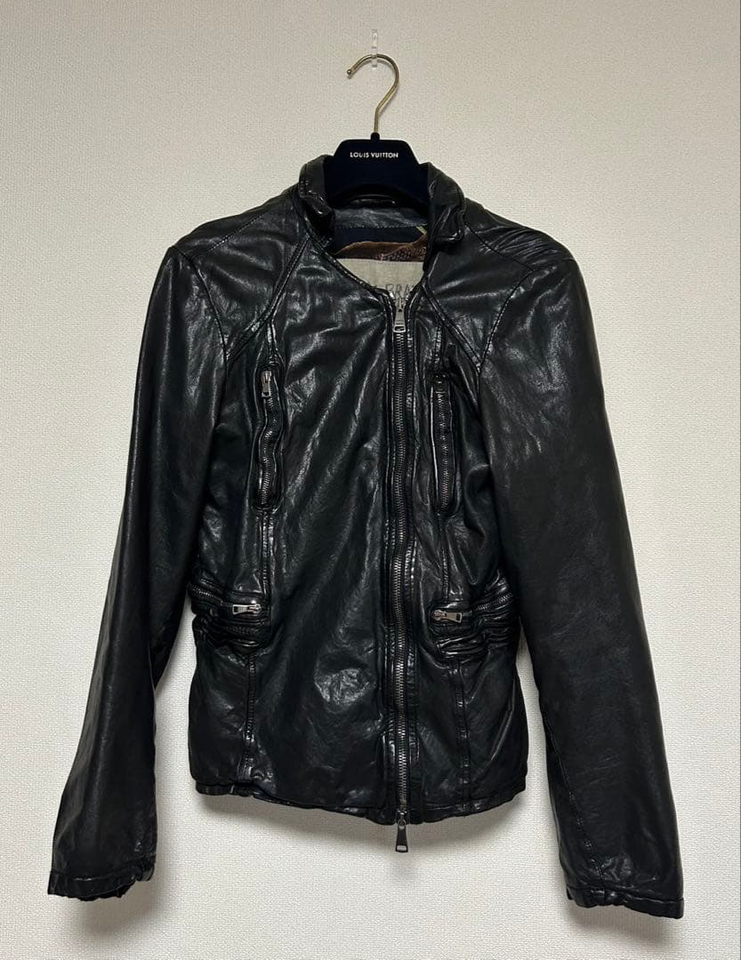 GIORGIO BRATO/レザージャケット/size40/黒/羊革