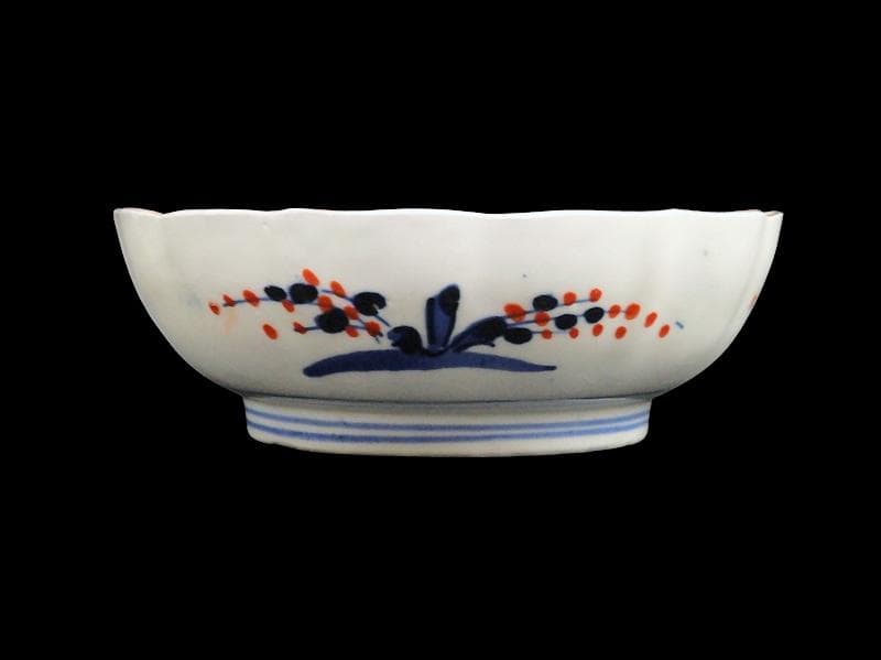 古伊万里　色絵　窓絵獅子　秋草に兎の図　膾皿　５客　D049AS-DBj