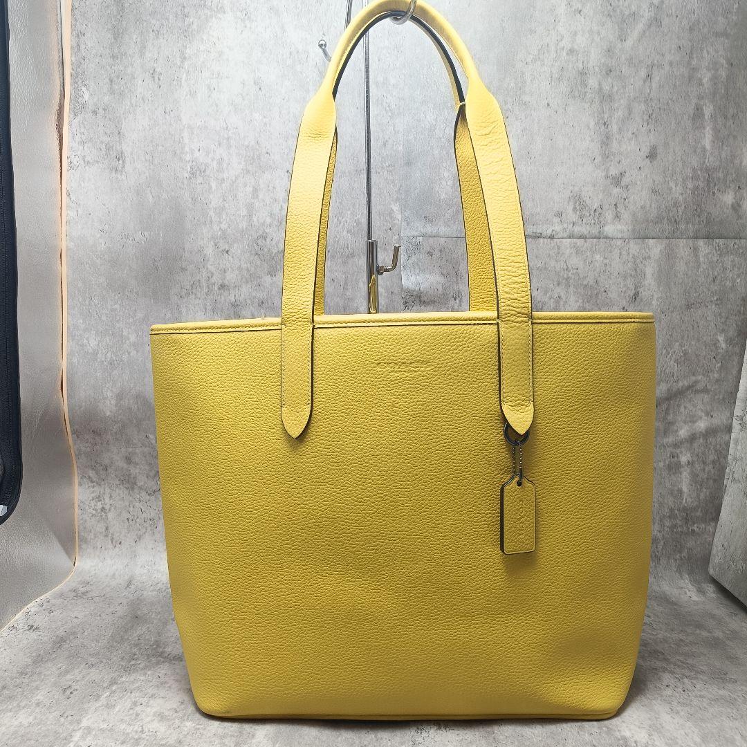 使用わずか コーチ トートバッグ サリバン イエロー 希少色 PC収納可