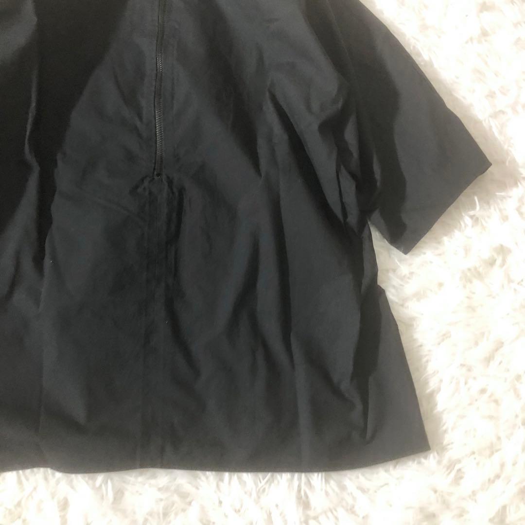 ブラミンク 半袖ブラウス M CO CN K/SL B/ZIPSSL ブラック