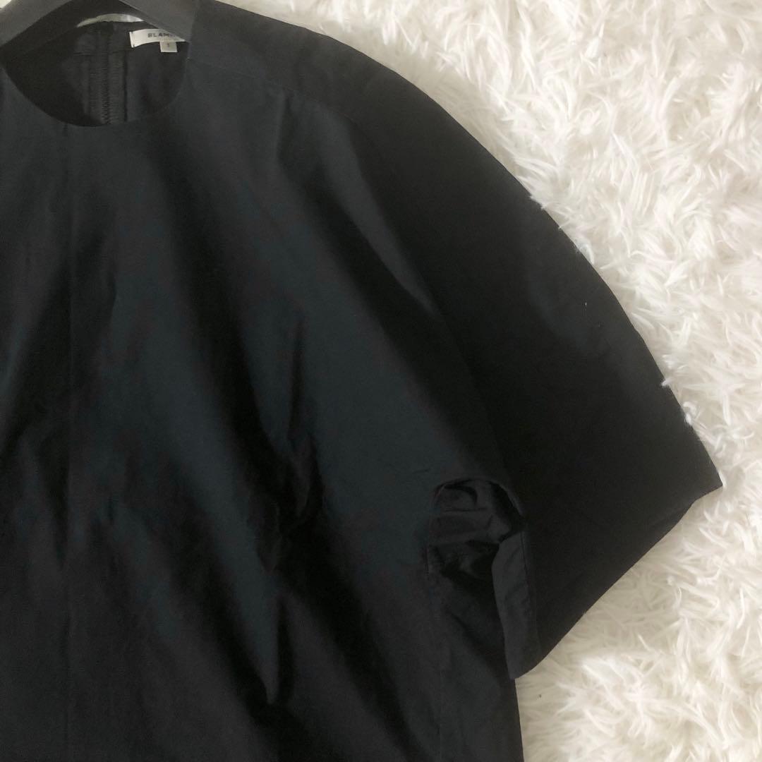 ブラミンク 半袖ブラウス M CO CN K/SL B/ZIPSSL ブラック