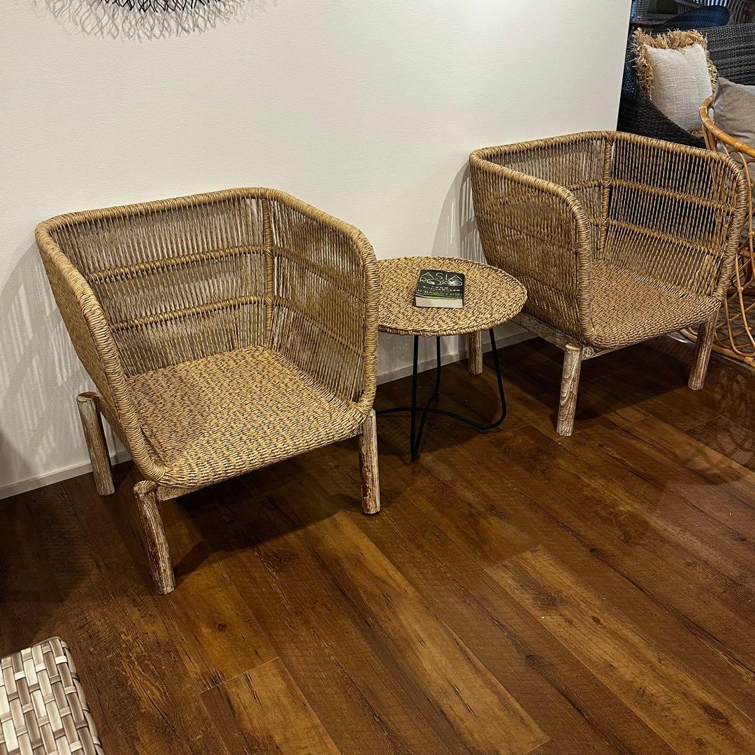 【訳あり】シンセティックラタンサイドテーブルΦ55×h47cm通常55,000円