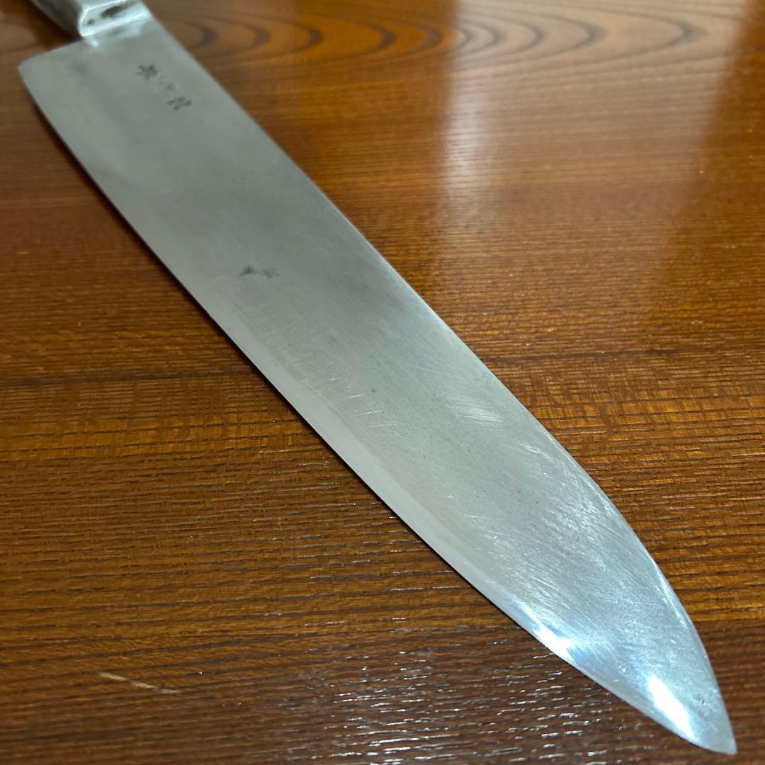 牛刀包丁 紋三郎作 全長41cm刃28cm重約308g厚約2mm ★送料無料