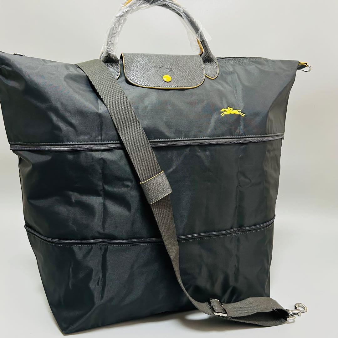 新品 ロンシャン ボストンバッグ ル・プリアージュ クラブ グレー 2way