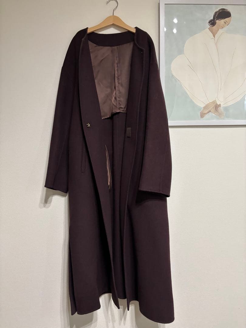 green label relaxing ウール リバー ノーカラー コート