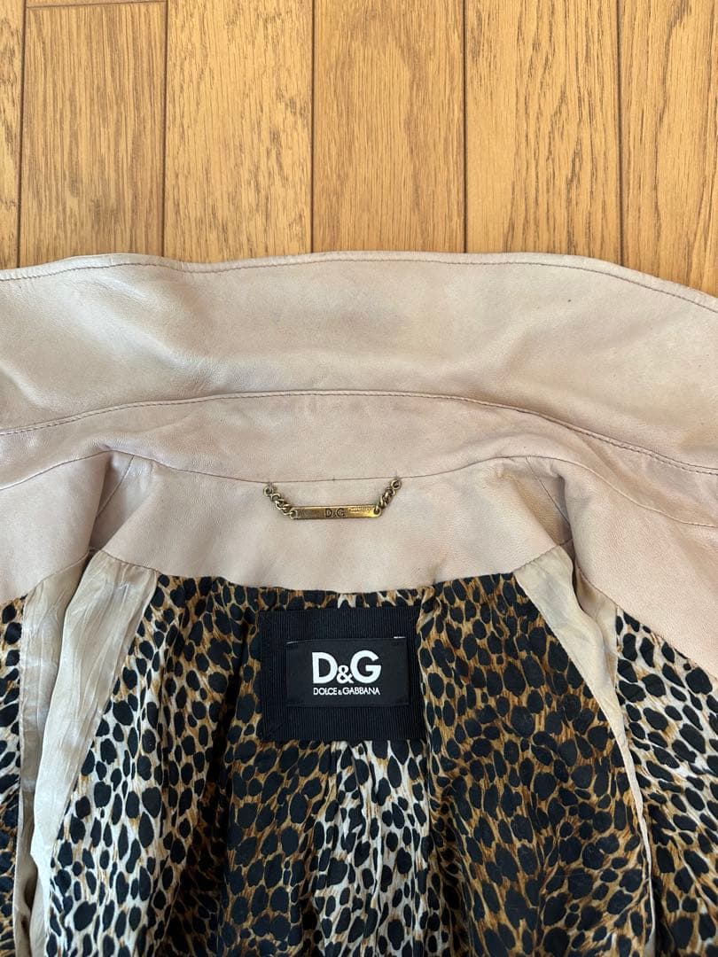 ドルチェ&ガッパーナ◻︎トレンチ風ショートジャケット　ヴィンテージ 豹柄 本革