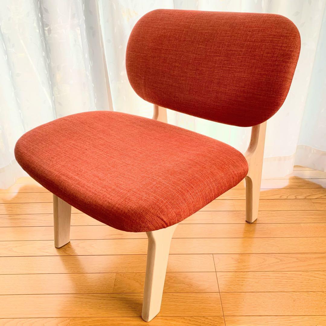 即日発送ニトリ　人気　リビングダイニング1人用チェア　リラックスワイド　オレンジ