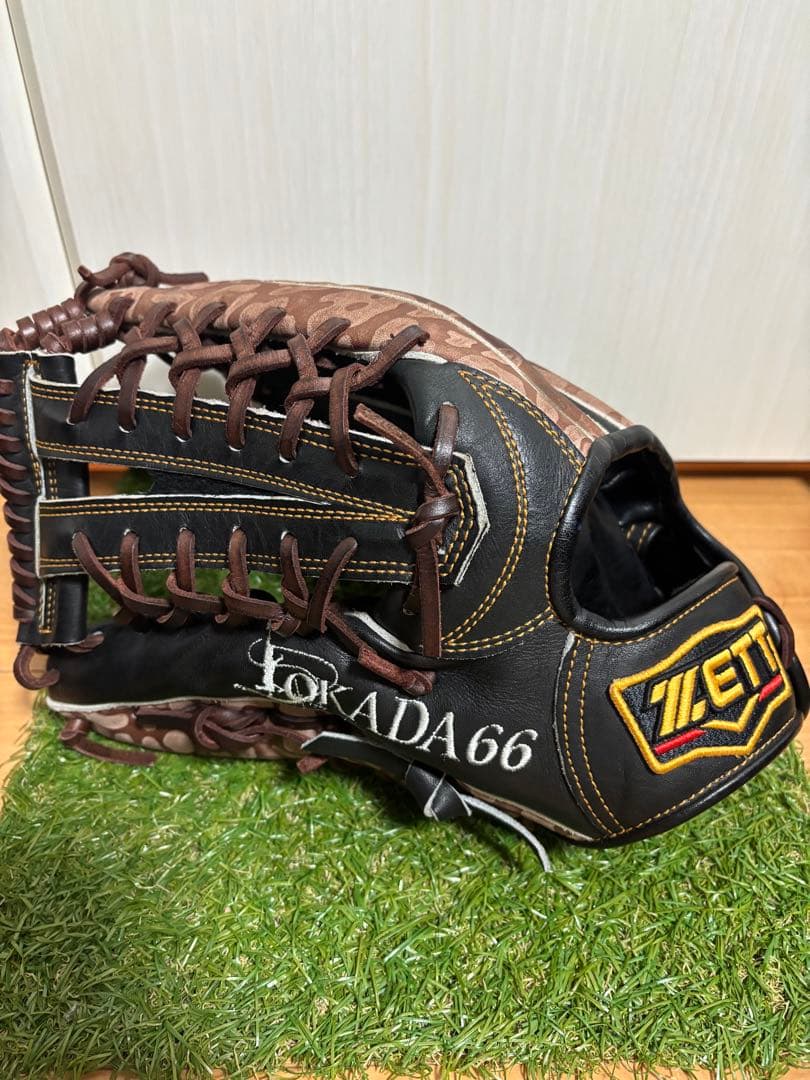 プロ支給品　実使用　岡田幸文　千葉ロッテ　ゼット　プロステイタス　外野手