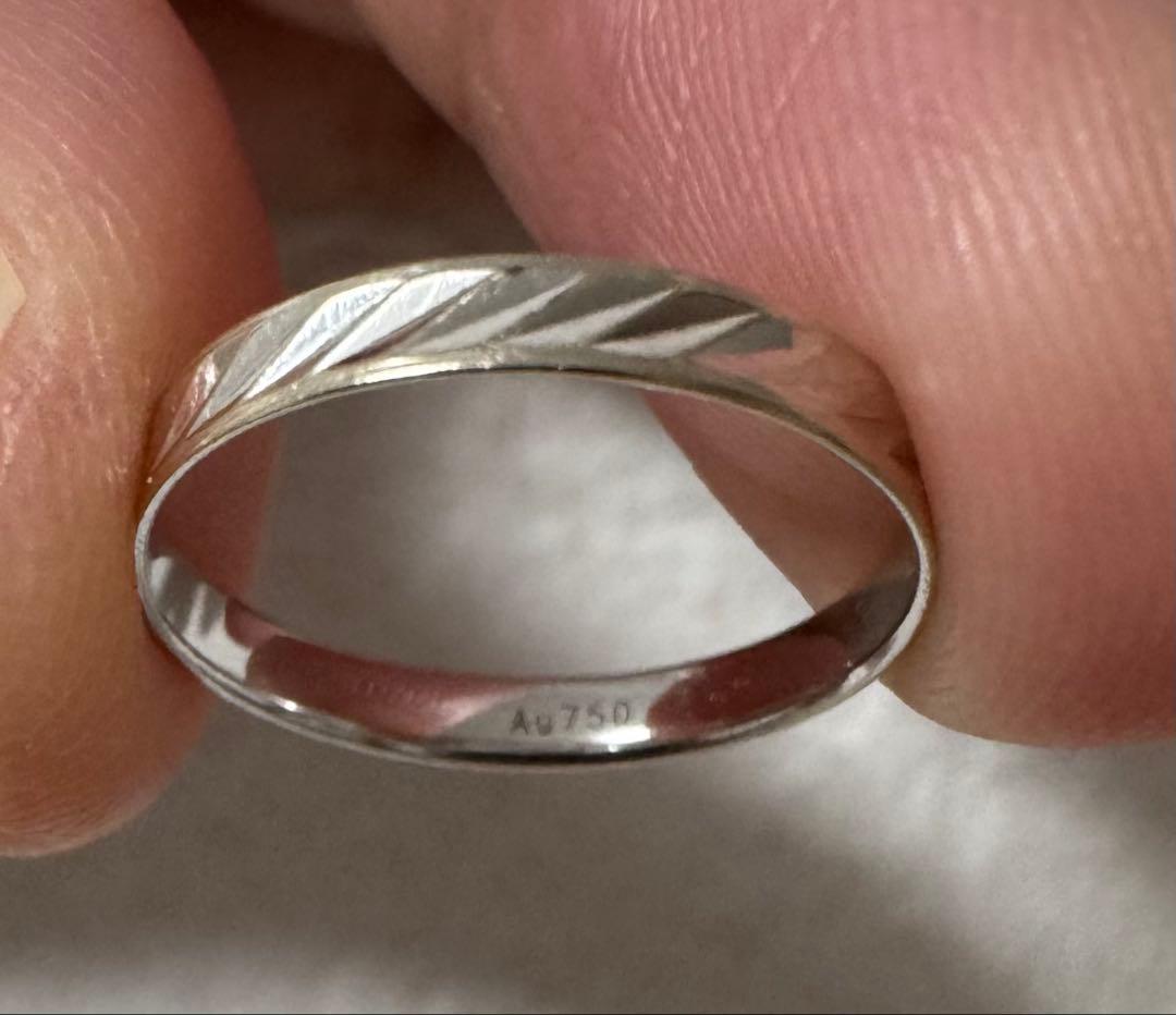 18K ワイトゴールドリング