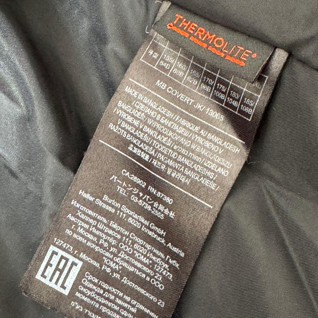 バートン スノボウェア COVERT ジャケット メンズ L グレー
