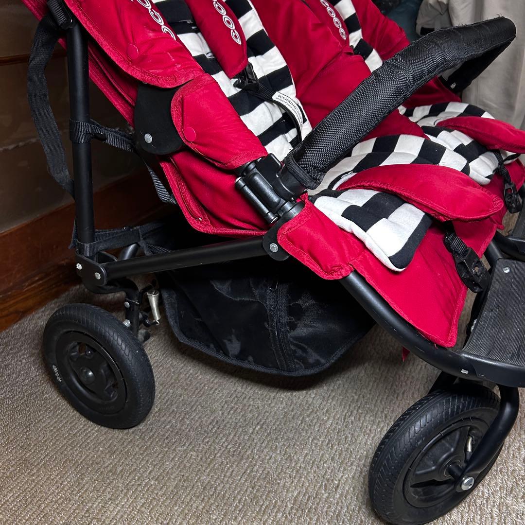 美品 エアバギーAirBuggyココダブル ベビーカー 2人乗り チェリーレッド