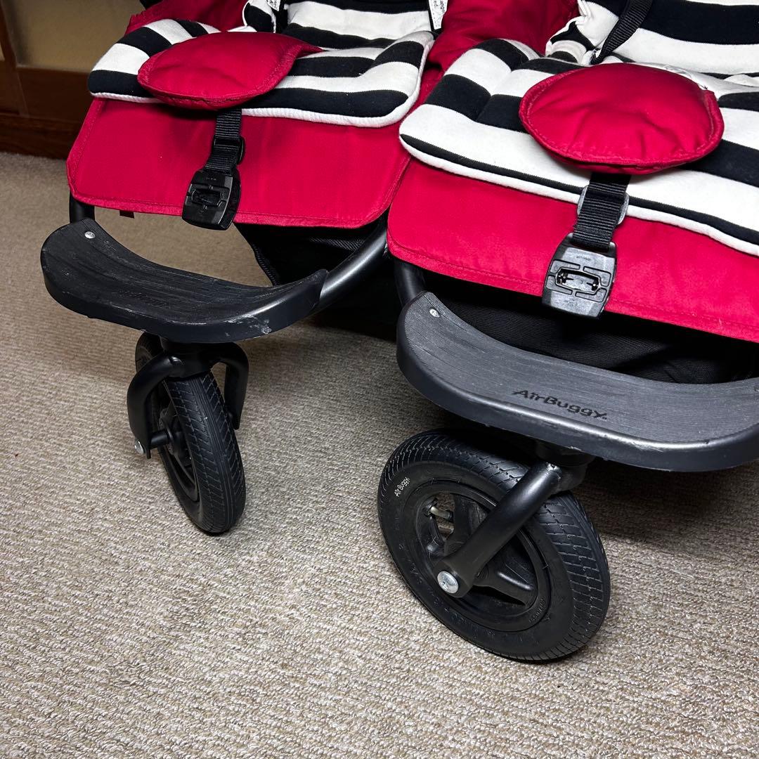 美品 エアバギーAirBuggyココダブル ベビーカー 2人乗り チェリーレッド