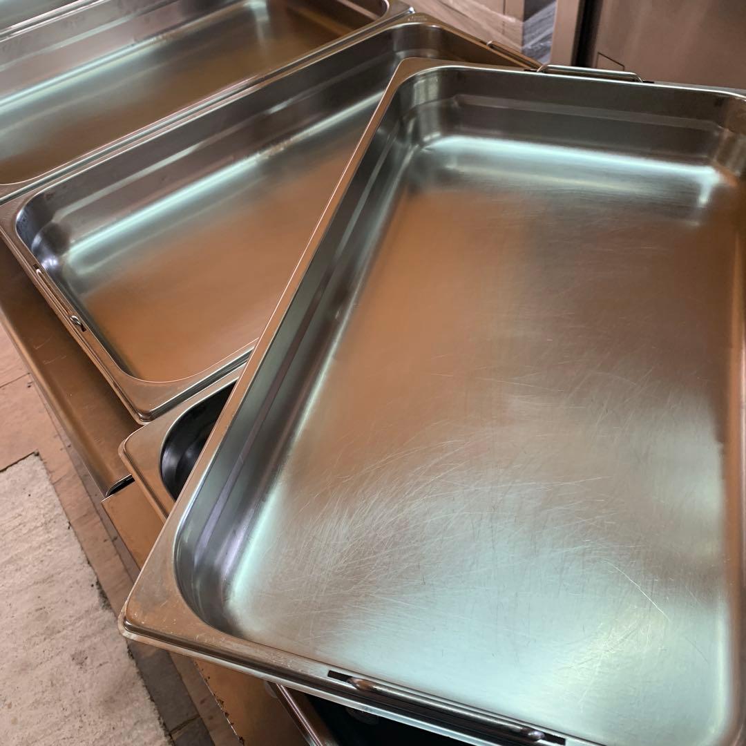 GN 1/1 ハンドル付きステンレスホテルパン5枚　蓋1枚