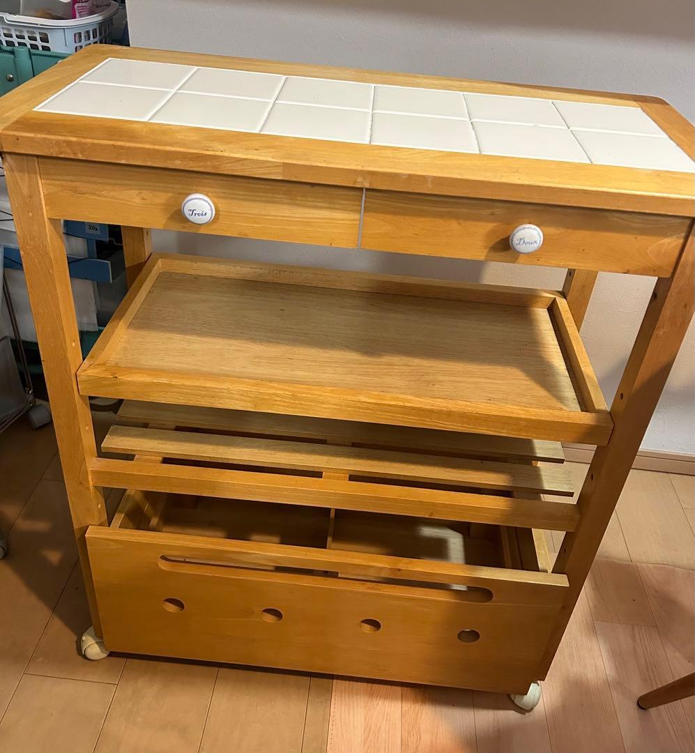 再値下げ‪☆美品 タイル ストアレンジワゴン