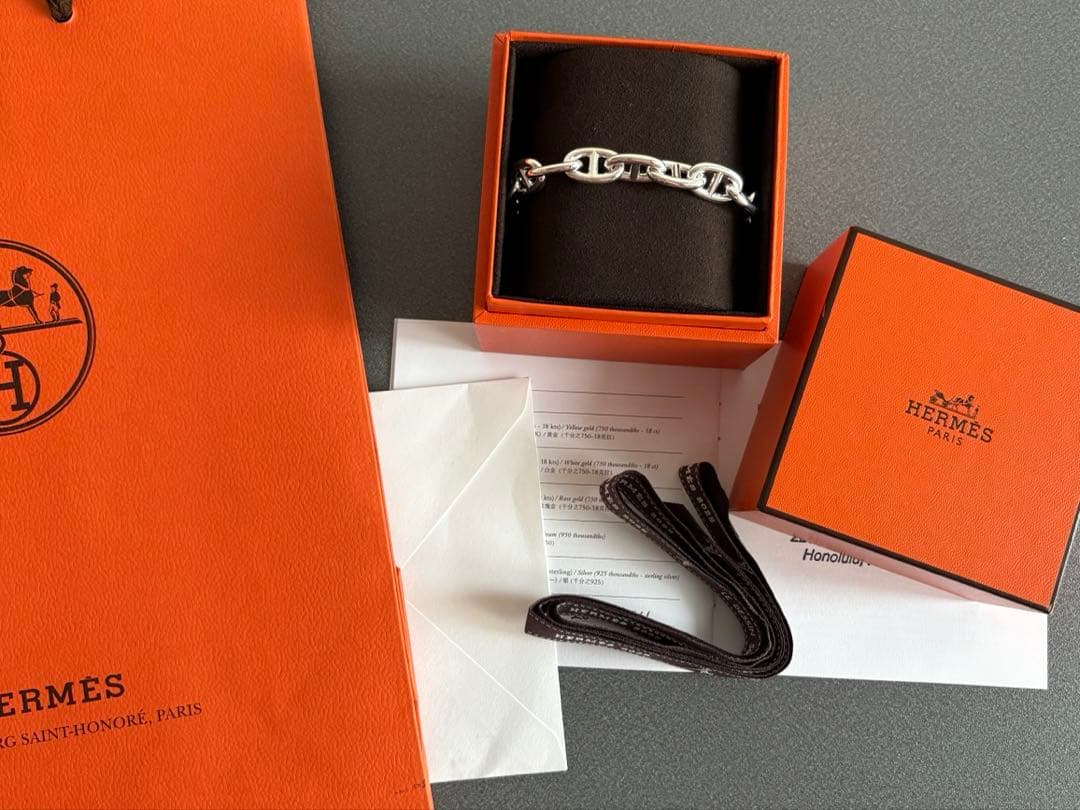 新品 エルメス HERMES シェーヌダンクル MM 16コマ ブレスレット