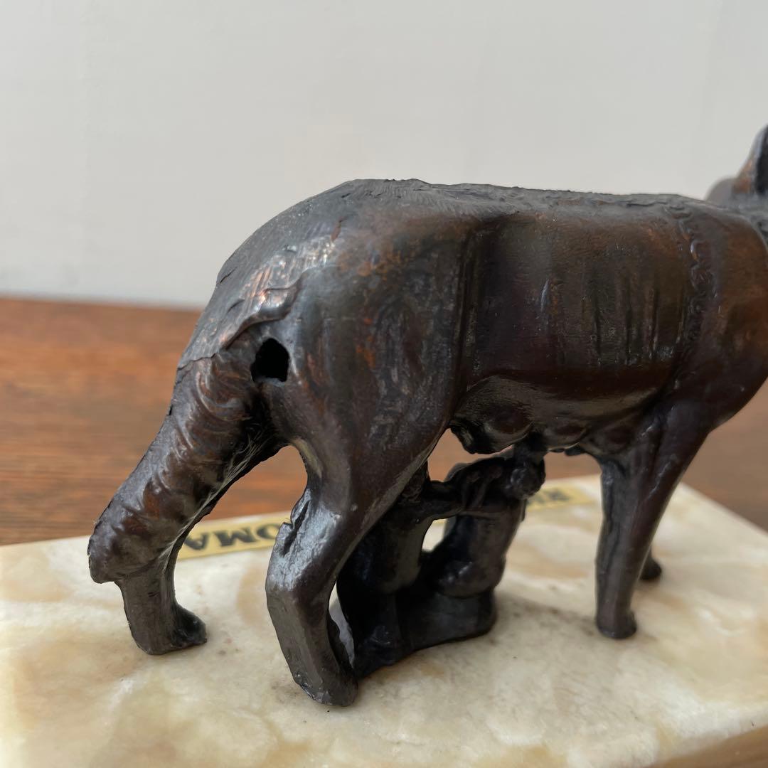 確認用　ローマの伝説 カピトリーノの雌狼　ブロンズ置物　大理石　海外　イタリア