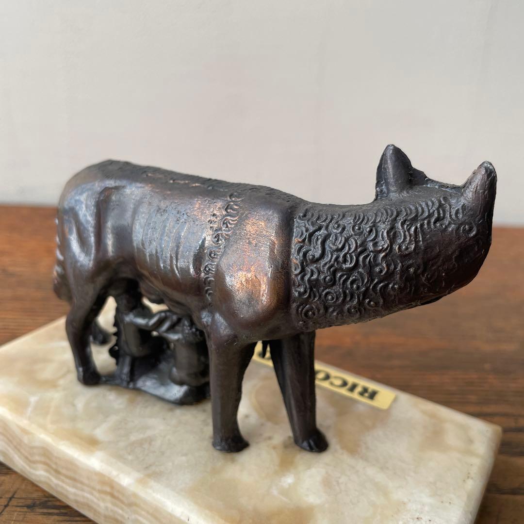 確認用　ローマの伝説 カピトリーノの雌狼　ブロンズ置物　大理石　海外　イタリア