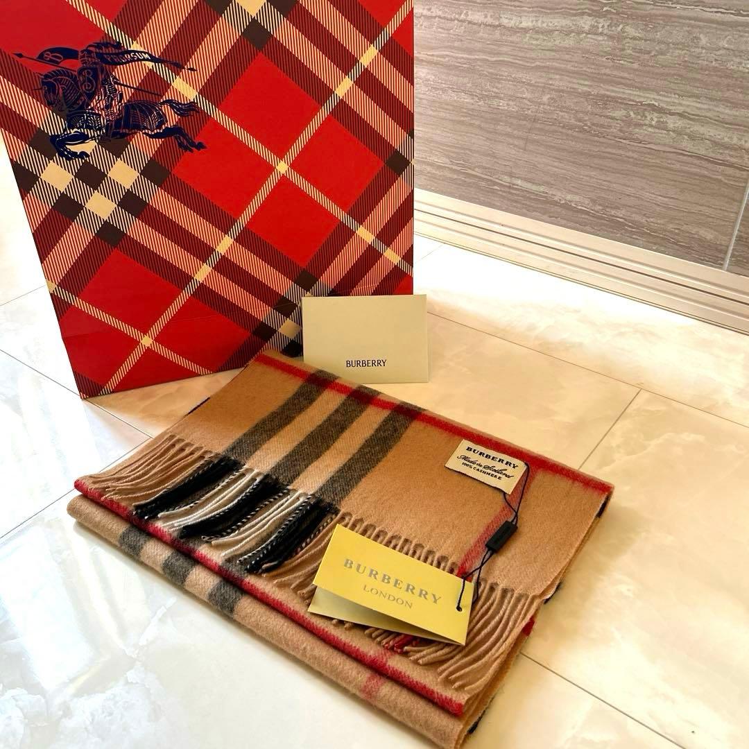 BURBERRY チェック柄 カシミヤ マフラー