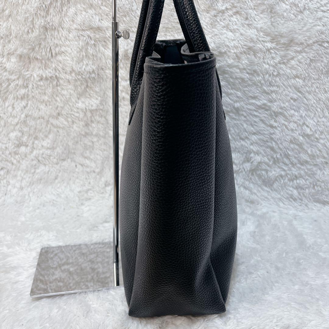 極美品✨ヤングアンドオルセン トートバッグ シボ革 ブラック A4収納 ブラック