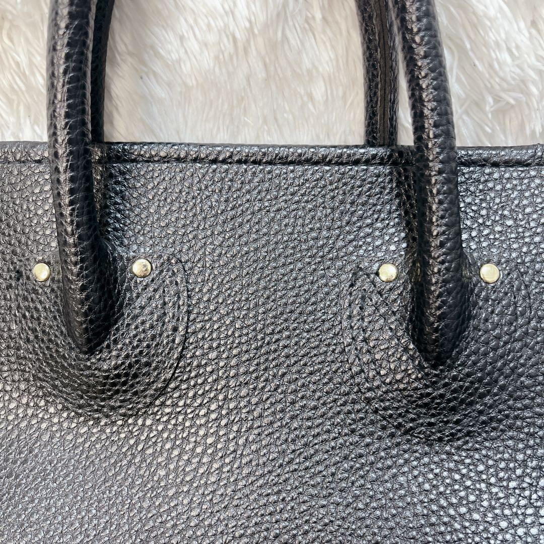 極美品✨ヤングアンドオルセン トートバッグ シボ革 ブラック A4収納 ブラック