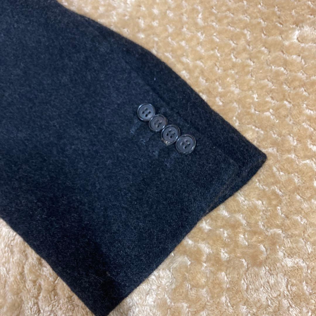 HERMESエルメス　カシミア　チェスターコート　ダークグレー　L