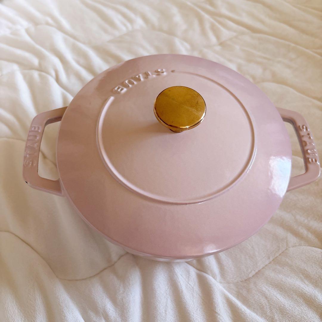 staub ストウブ 「 ワナベ ソルベローズ M 18cm 」 ピンク