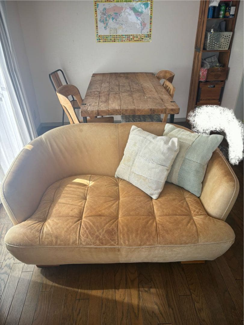 クラッシュゲート オピアムソファ 2.5人掛け　レザーソファー　キャラメル色