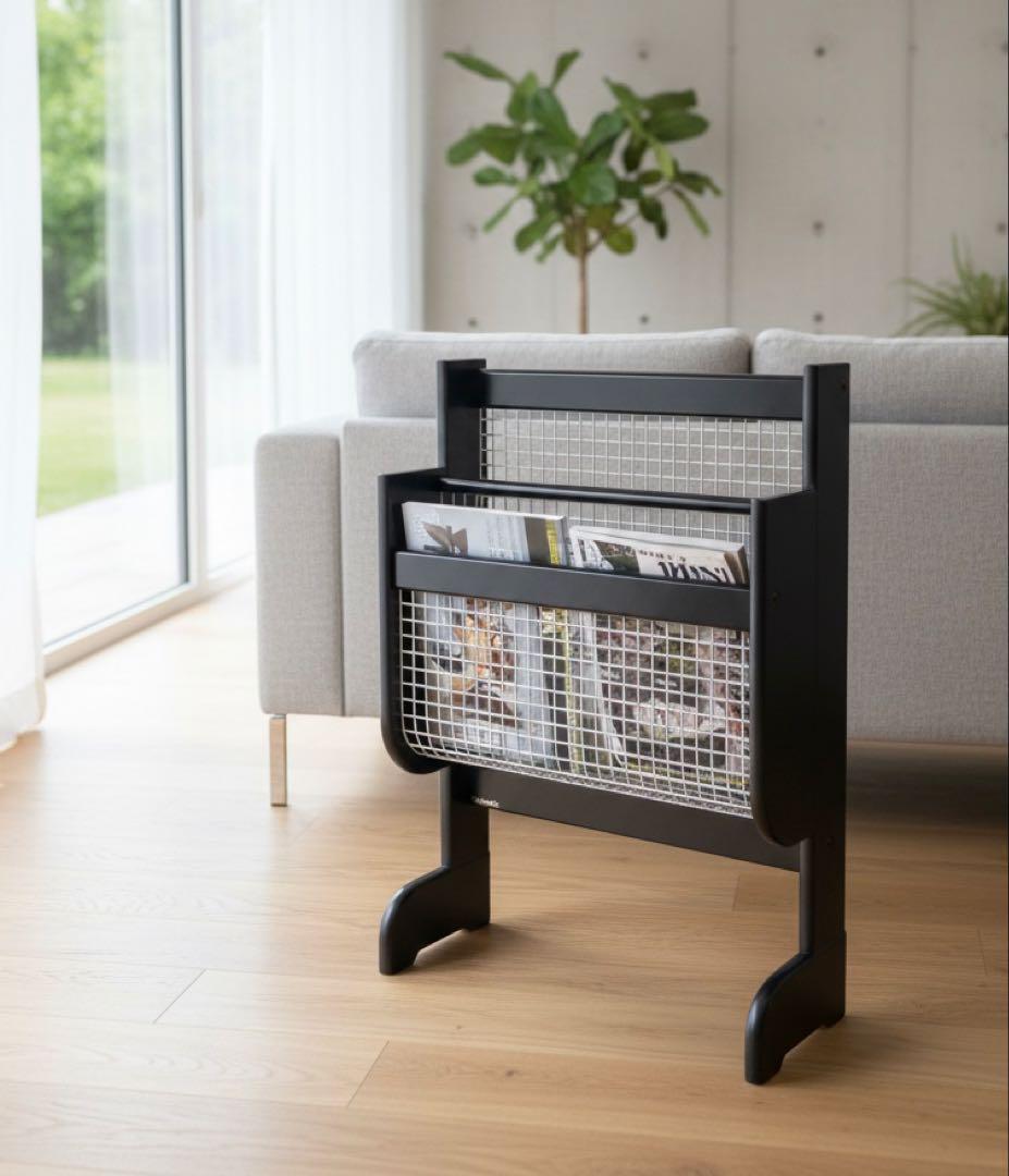 80-90s カリモク マガジンラック レトロモダン ミッドセンチュリー