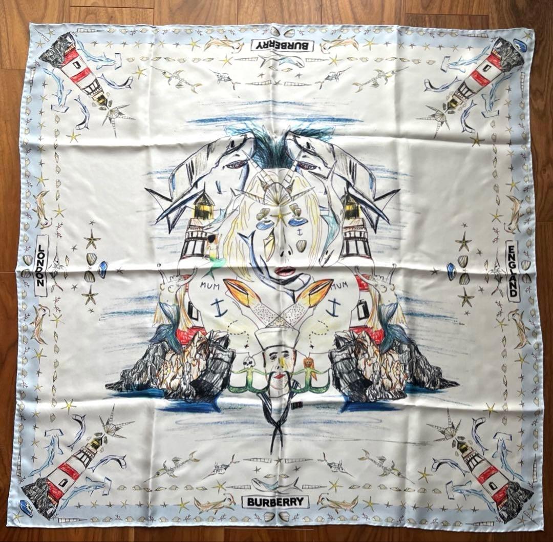 BURBERRY 大判シルクスカーフ　タグ付き未使用品　バーバリー