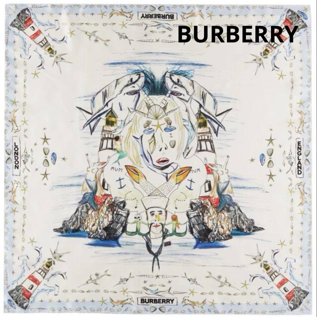 BURBERRY 大判シルクスカーフ　タグ付き未使用品　バーバリー