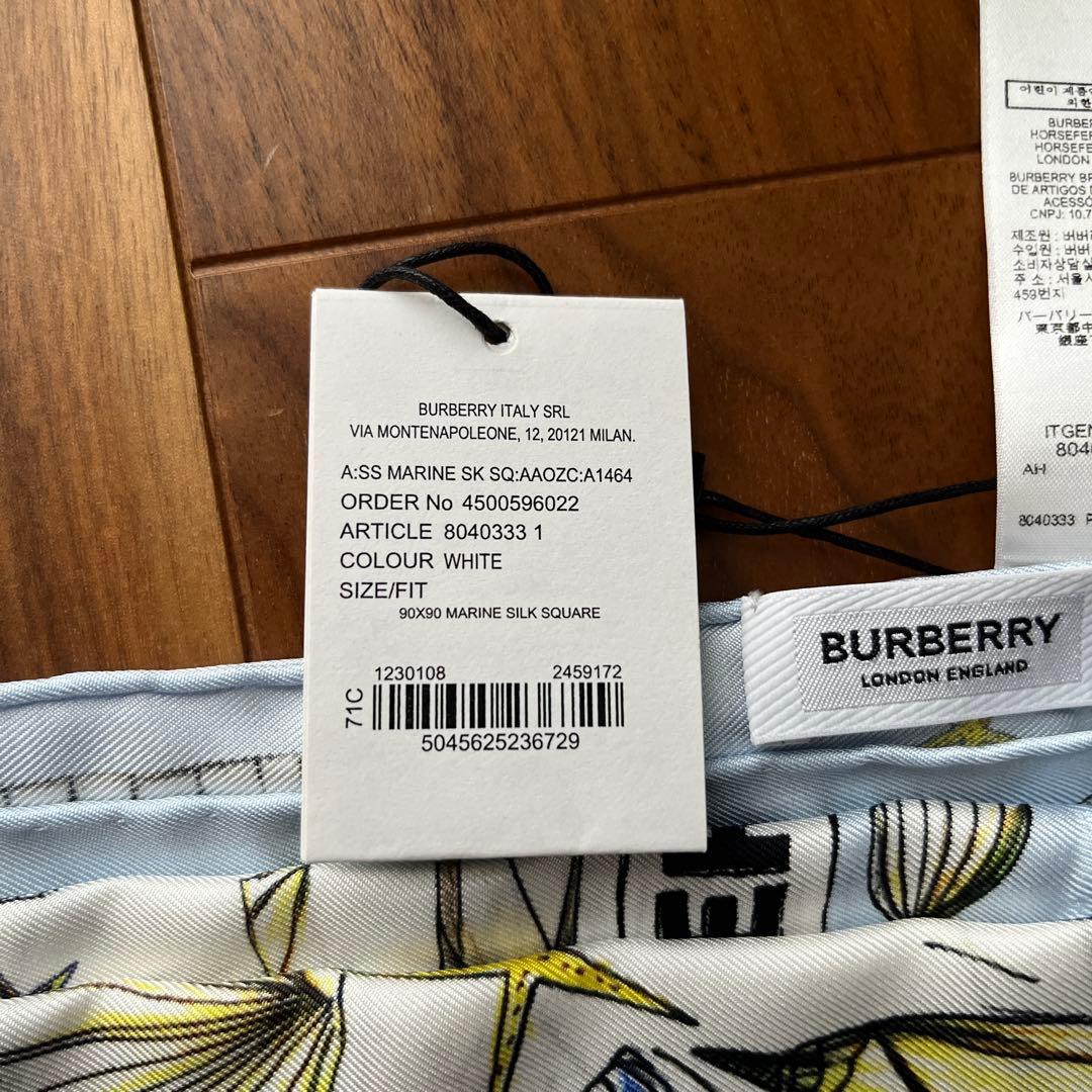BURBERRY 大判シルクスカーフ　タグ付き未使用品　バーバリー