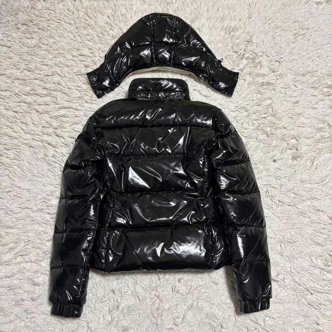 モンクレール ダウンジャケット BADIAシャイニー デカワッペン ブラック S