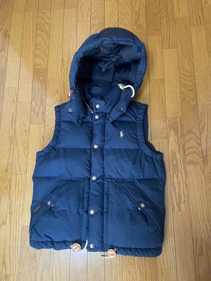 【即日発送】ポロ・ラルフ・ローレン フード付きダウンベスト ネイビー