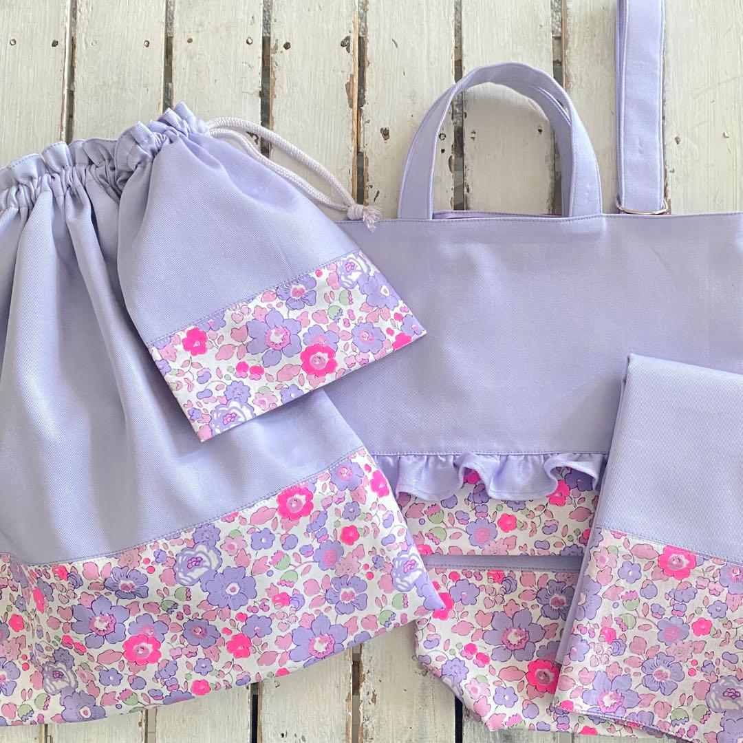 k⭐︎様⭐︎リバティプリント使用×さくらんぼワッペンレッスンバッグ他オーダー