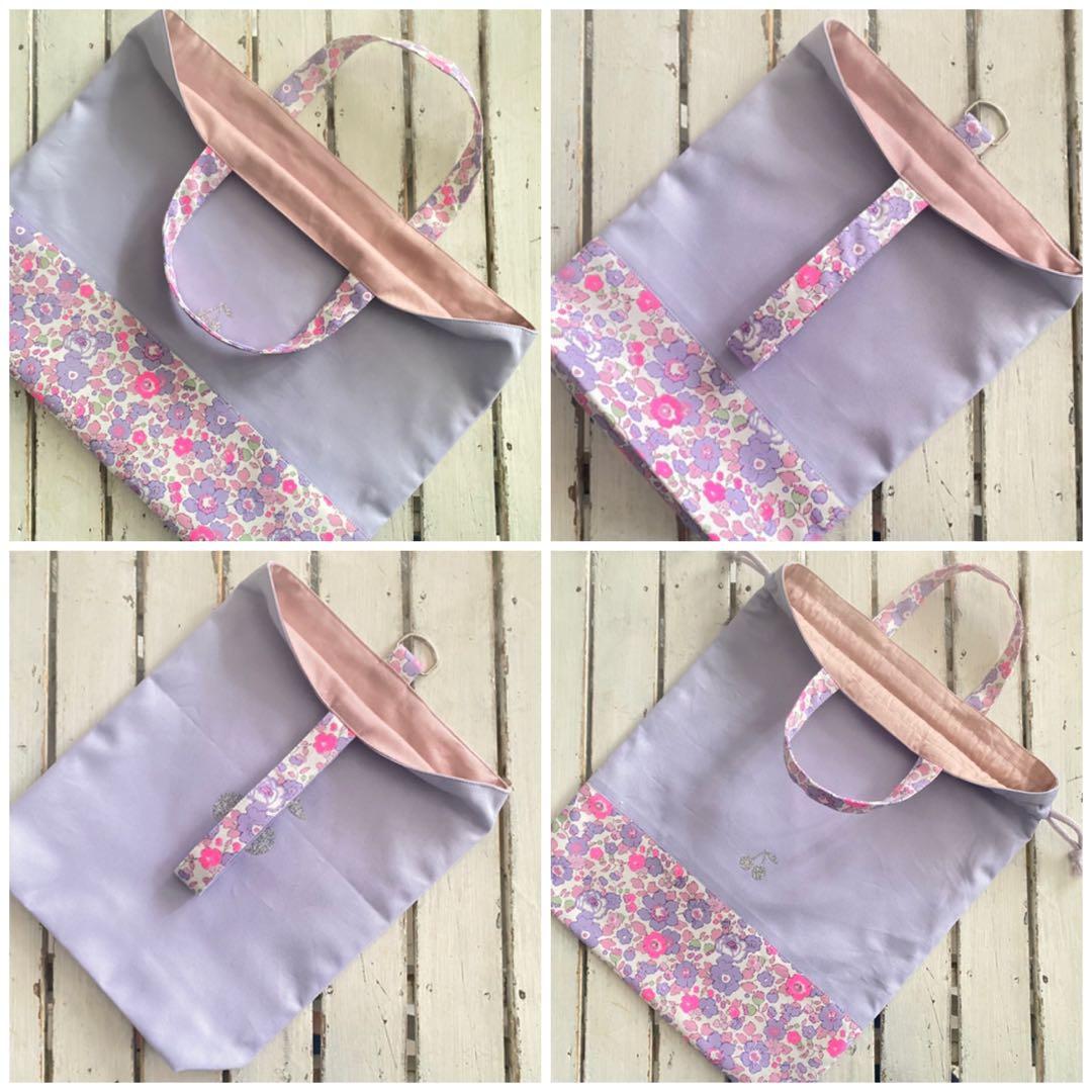 k⭐︎様⭐︎リバティプリント使用×さくらんぼワッペンレッスンバッグ他オーダー