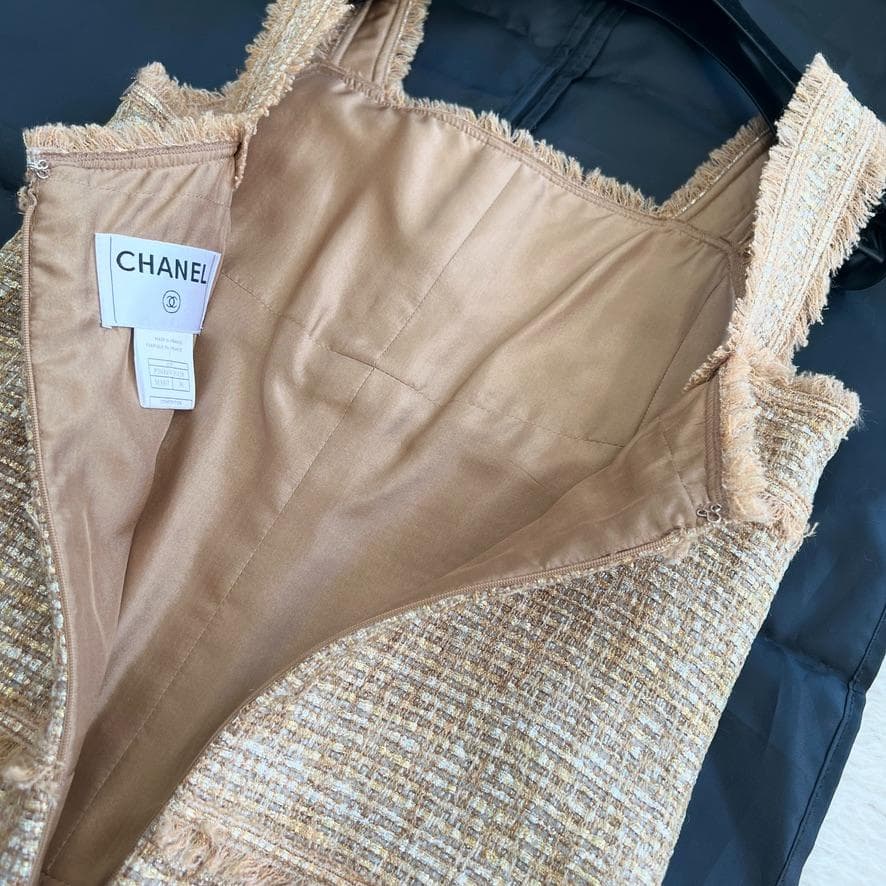 新品同様★CHANEL★ルサージュ★ツイード★ゴールド★ワンピース