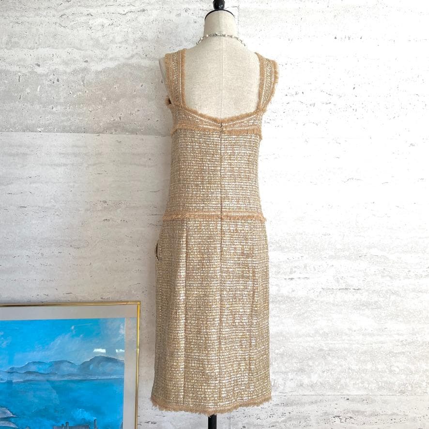 新品同様★CHANEL★ルサージュ★ツイード★ゴールド★ワンピース