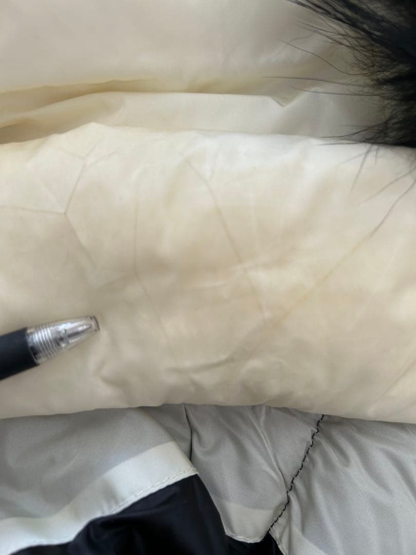 add イタリアアイボリー ファー付きダウンベスト良品