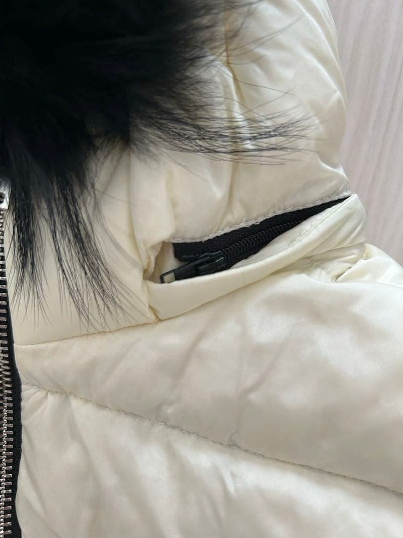 add イタリアアイボリー ファー付きダウンベスト良品