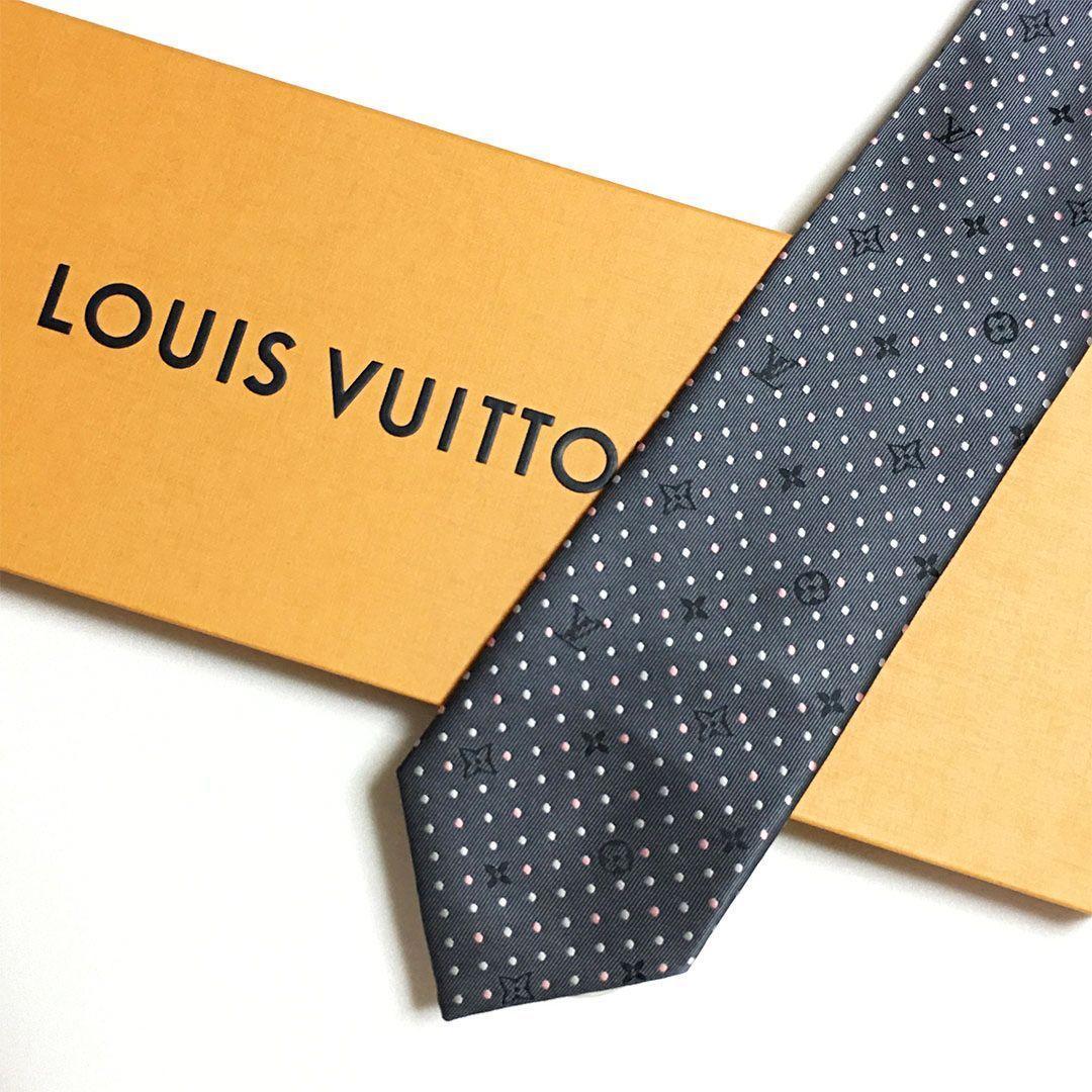 未使用級 ルイヴィトン Louis Vuitton ネクタイ ドット モノグラム