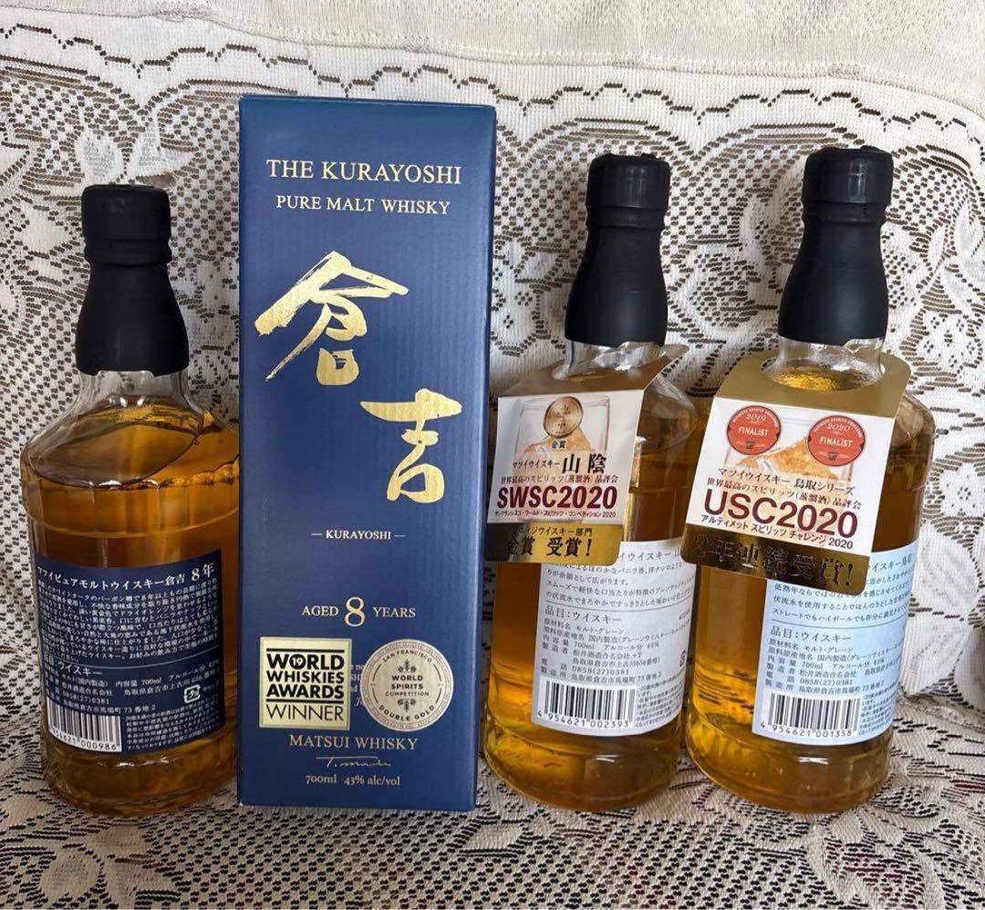 倉吉 8年 ピュアモルトウイスキー ギフトボックス入り　山陰　鳥取　松井酒造