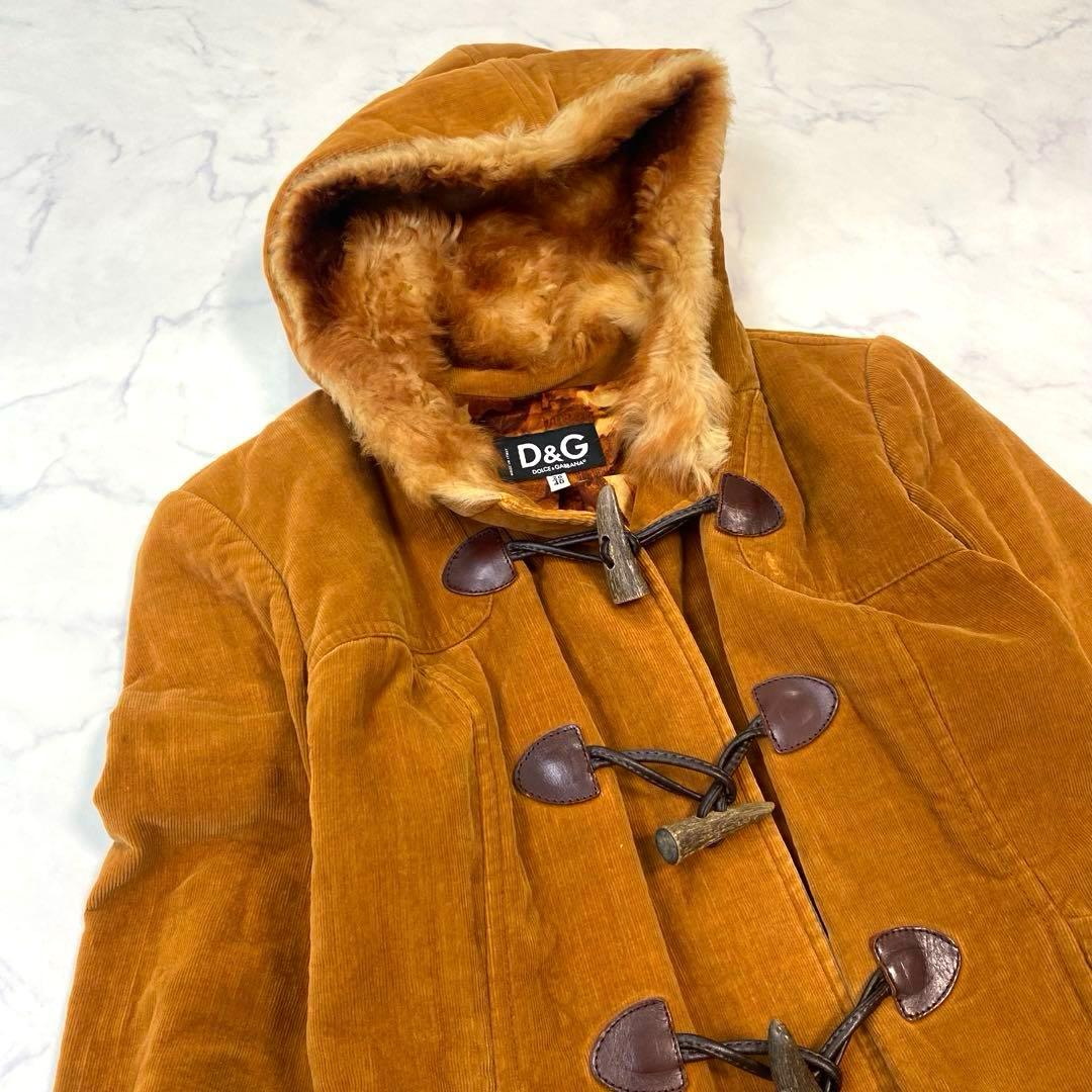 D&G ドルチェアンドガッバーナ　コーデュロイダッフルコート　ファー　40 茶色