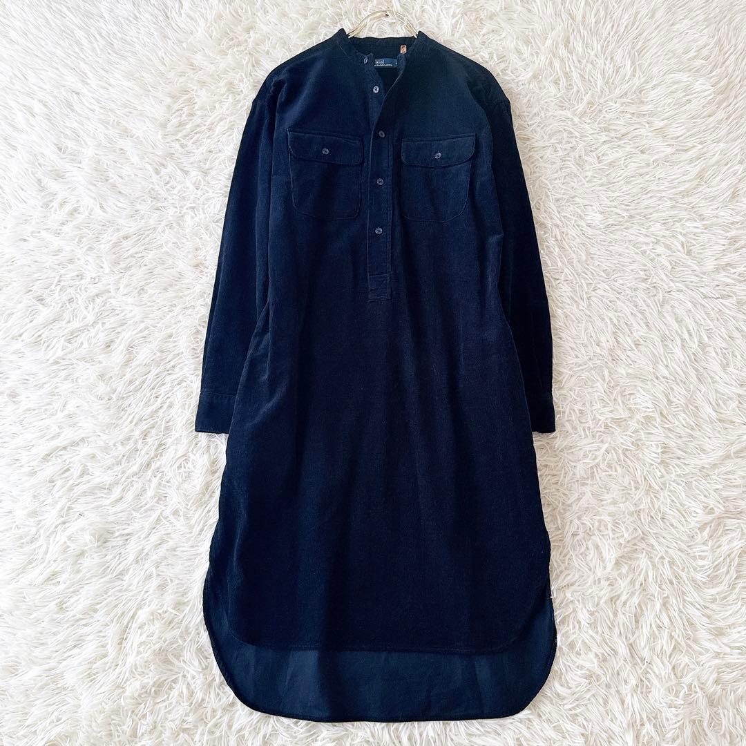極美品 サイズ4✨23AW ポロバイラルフローレン コーデュロイシャツドレス 紺