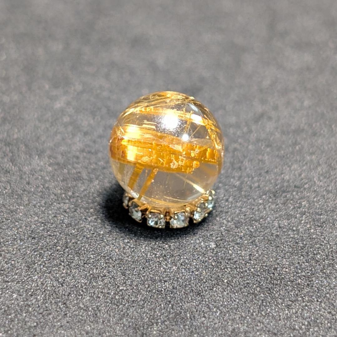 一点物 【豪快な太金針】ゴールドタイチンルチル 10ミリ 1粒売り お守り石