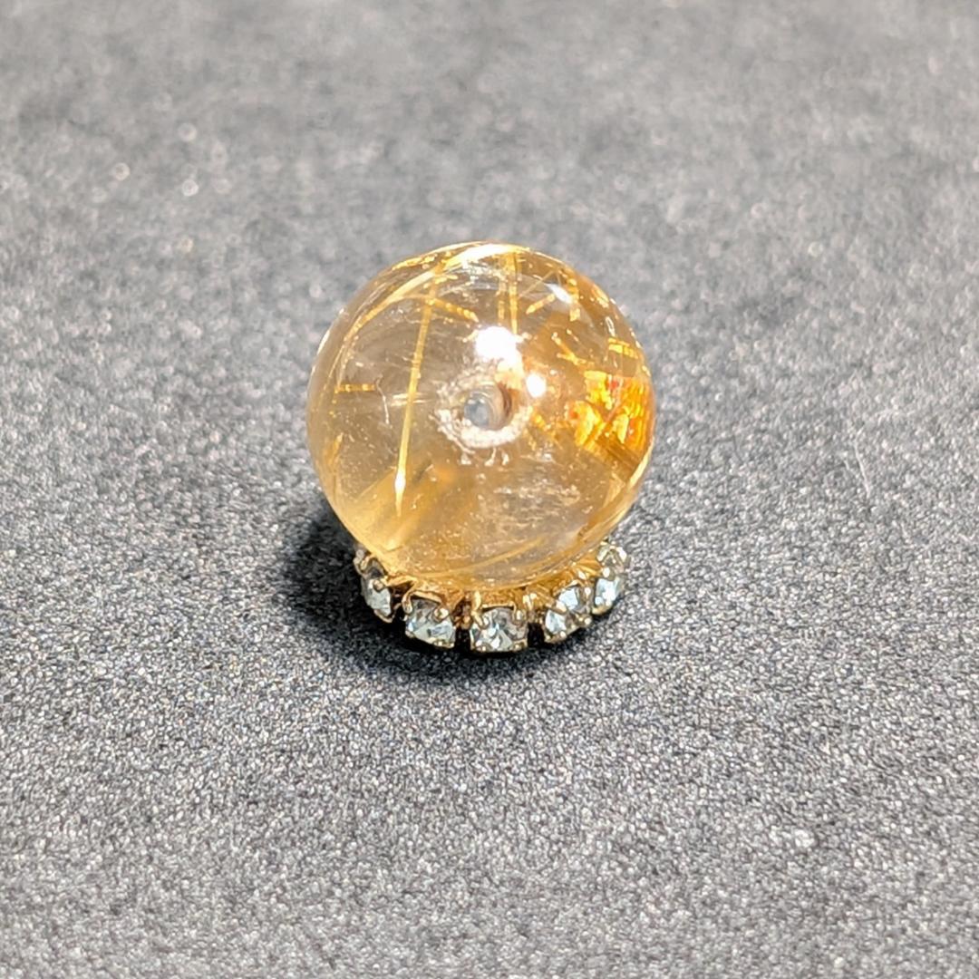 一点物 【豪快な太金針】ゴールドタイチンルチル 10ミリ 1粒売り お守り石